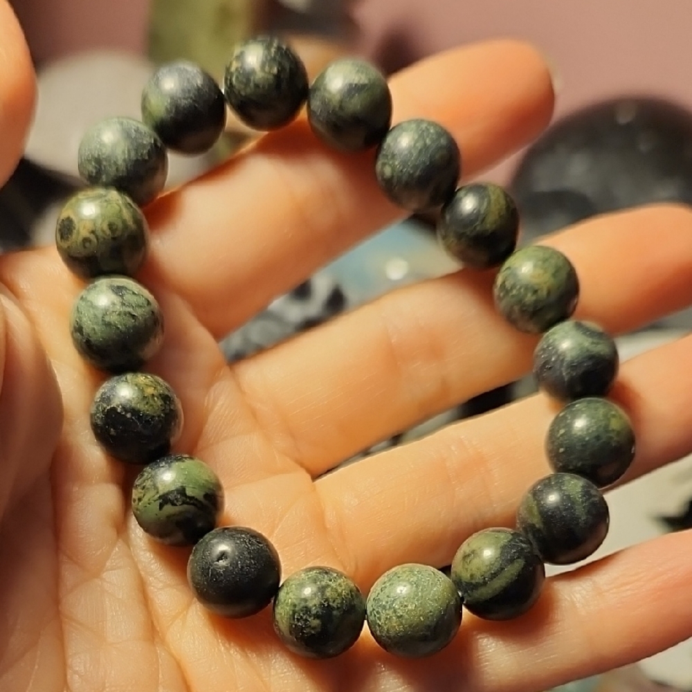 Kambaba Jasper Bracelet (10.5mm, Size 6.75)
